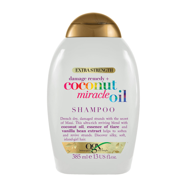 OGX SHAMPOO STRENGHT DAMAGE COCONUT MIRA