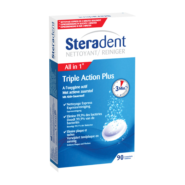 STERADENT TABLET TRIPLE ACTION PLUS