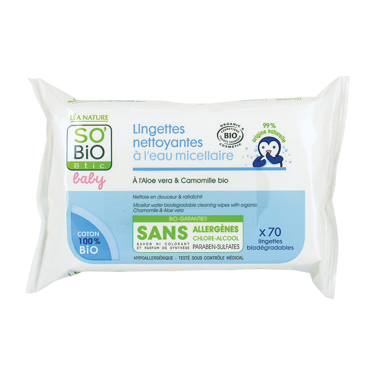 SO BIO ETIC BABY WIPES MICELLAIR WATER