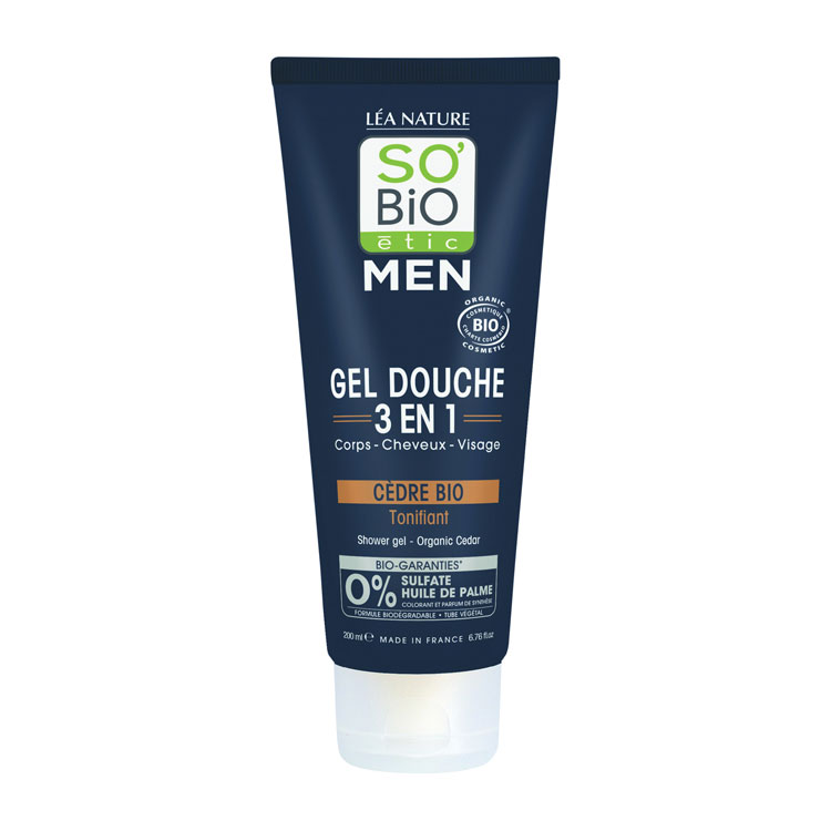 SO BIO ETIC FOR MEN SHOWER GEL 3 IN 1 CEDAR