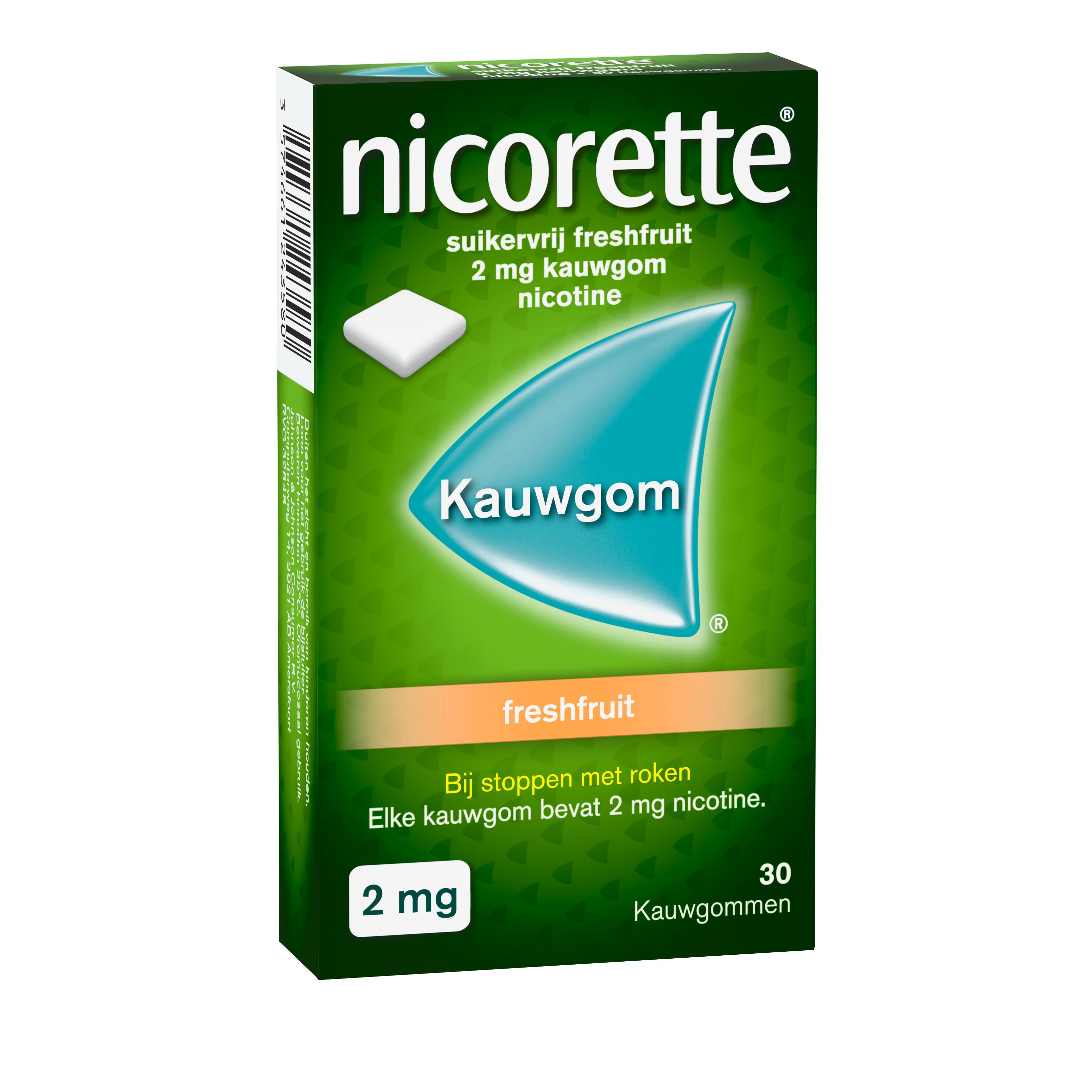 NICORETTE KAUWGOM FRESHFRUIT 2 MG