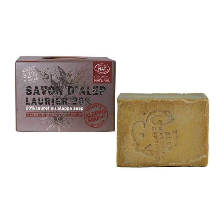 ALEPPO SOAP CO SAVON D'ALEP COSMOS NATURAL 20% LAURIER