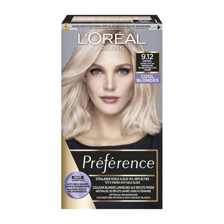 LOREAL PARIS PREFERENCE COOL BLONDES 9.12 SIBERIA EXTRA LICHT AS BEIGE