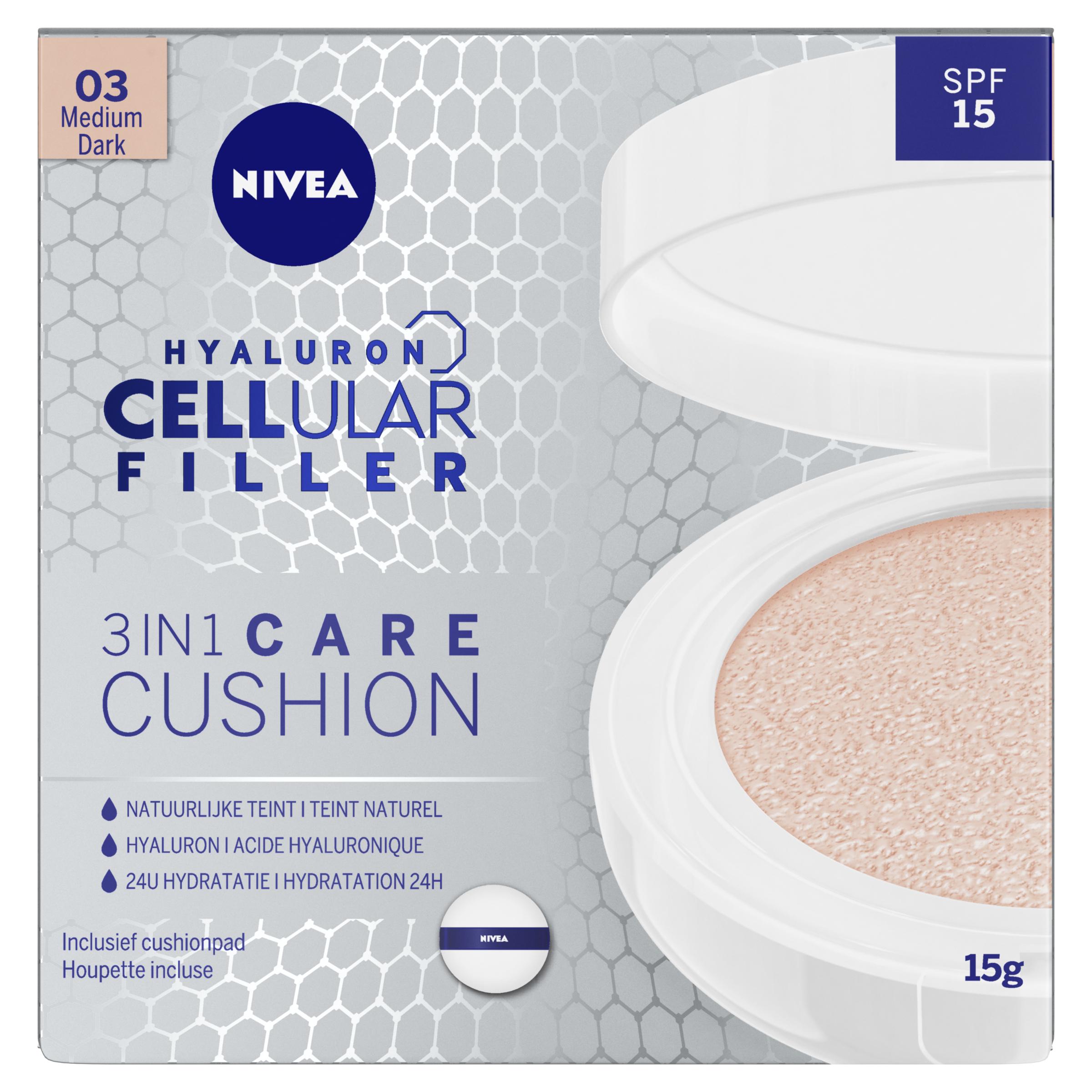 NIVEA CELLULAR 3IN1 CARE CUSHION MEDIUM-DARK SPF15