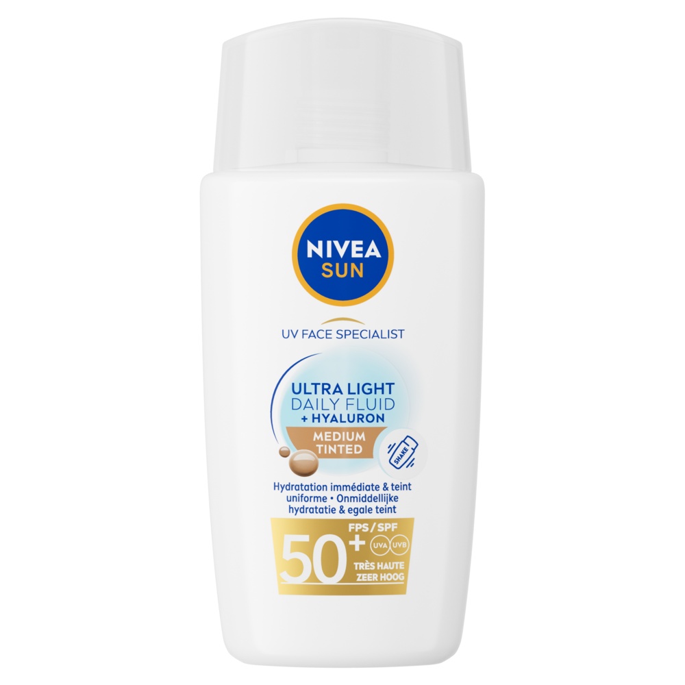 NIVEA SUN UV FACE SPEC.ULTRA LIGHT DAILY FLUID MEDIUM TINTED SPF50