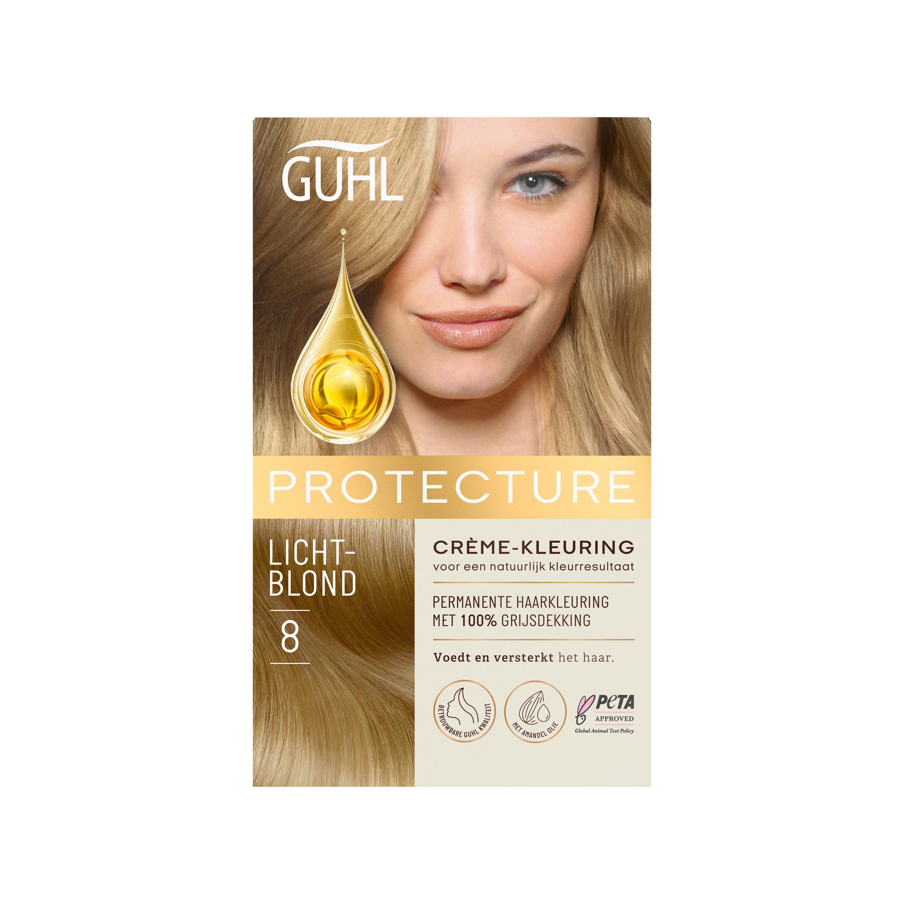 GUHL PROTECTURE BESCHERMENDE CREME-KLEURING 8 LICHTBLOND