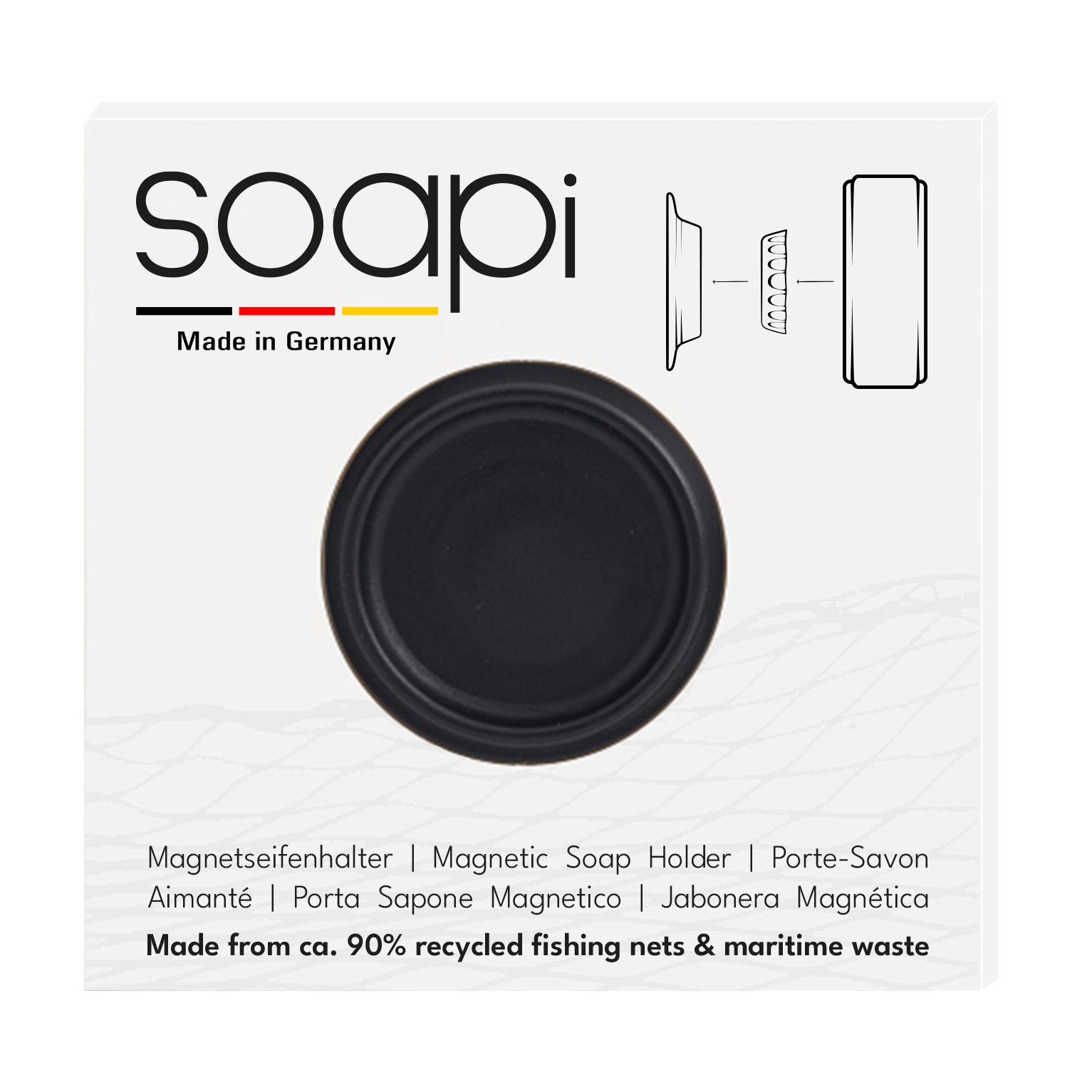 SOAPI MAGNETISCHE ZEEPHOUDER BLACK