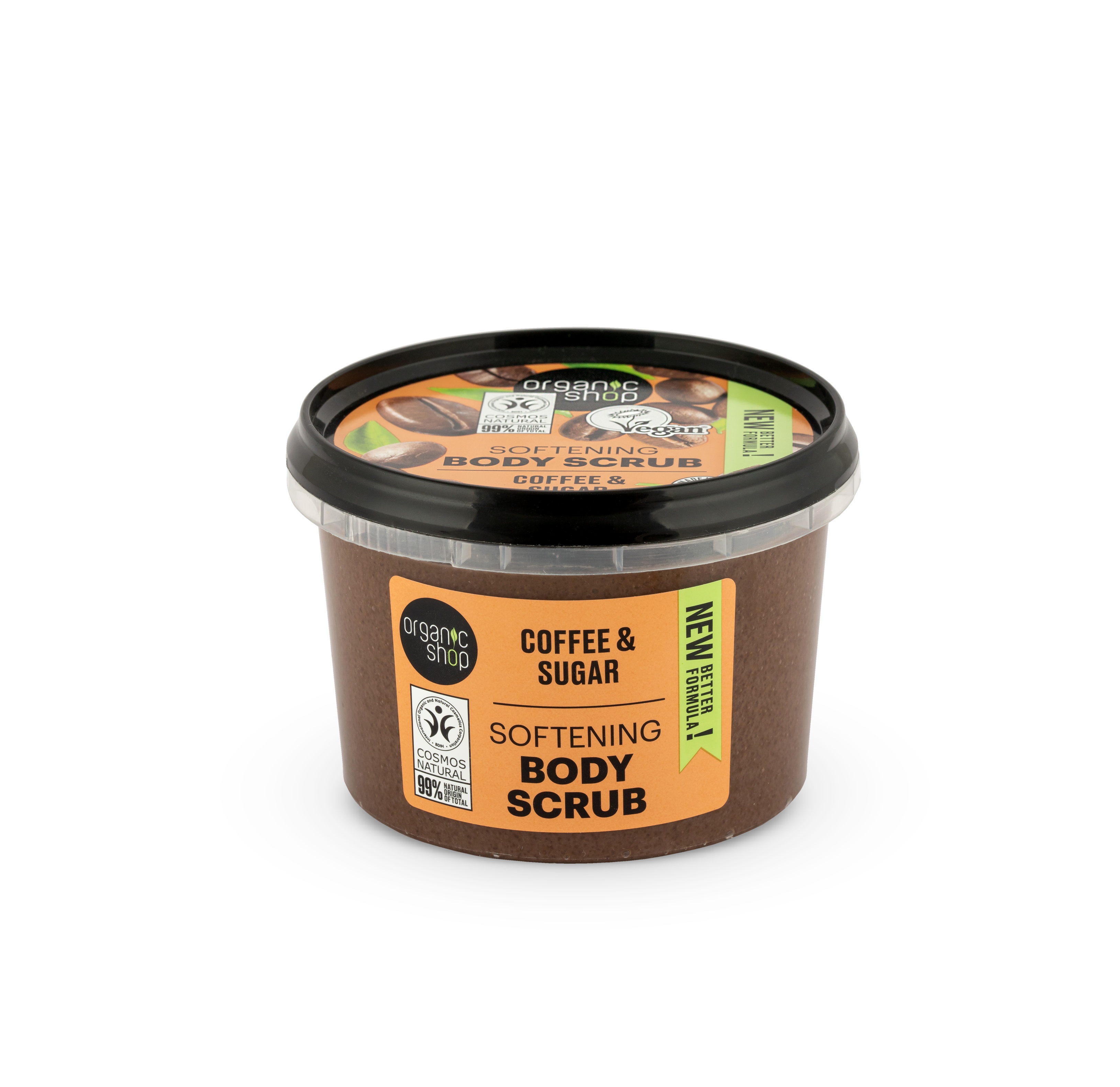 ORGANIC SHOP BODY SCRUB BRAZILIAN COFFEE COSMOS NATURAL