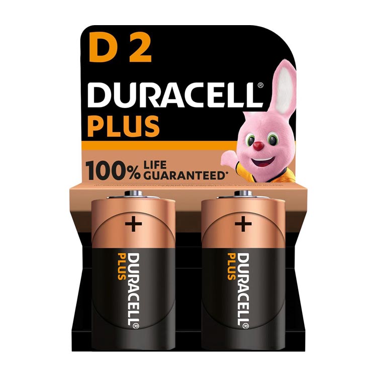 DURACELL PLUS ALKALINE 100%  D LR20