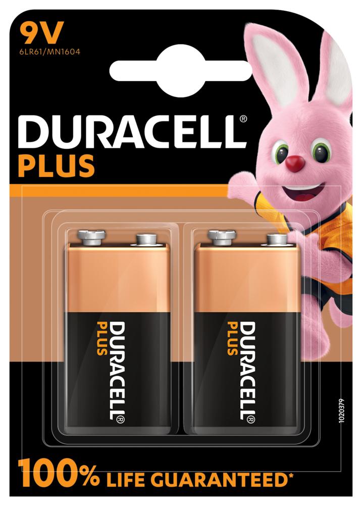 DURACELL PLUS ALKALINE 100%  9V 6LR61