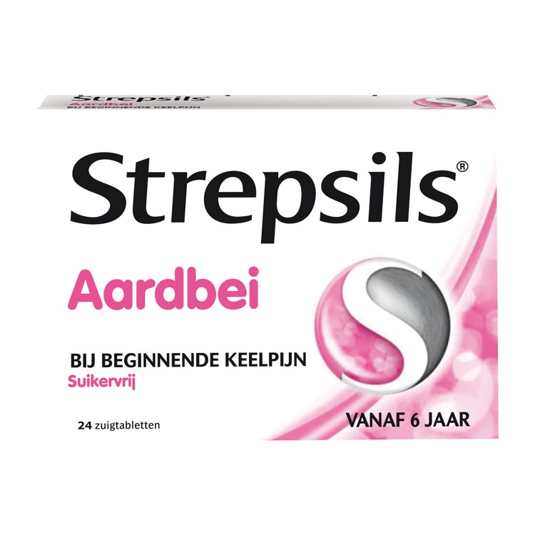 STREPSILS AARDBEI SUIKERVRIJ