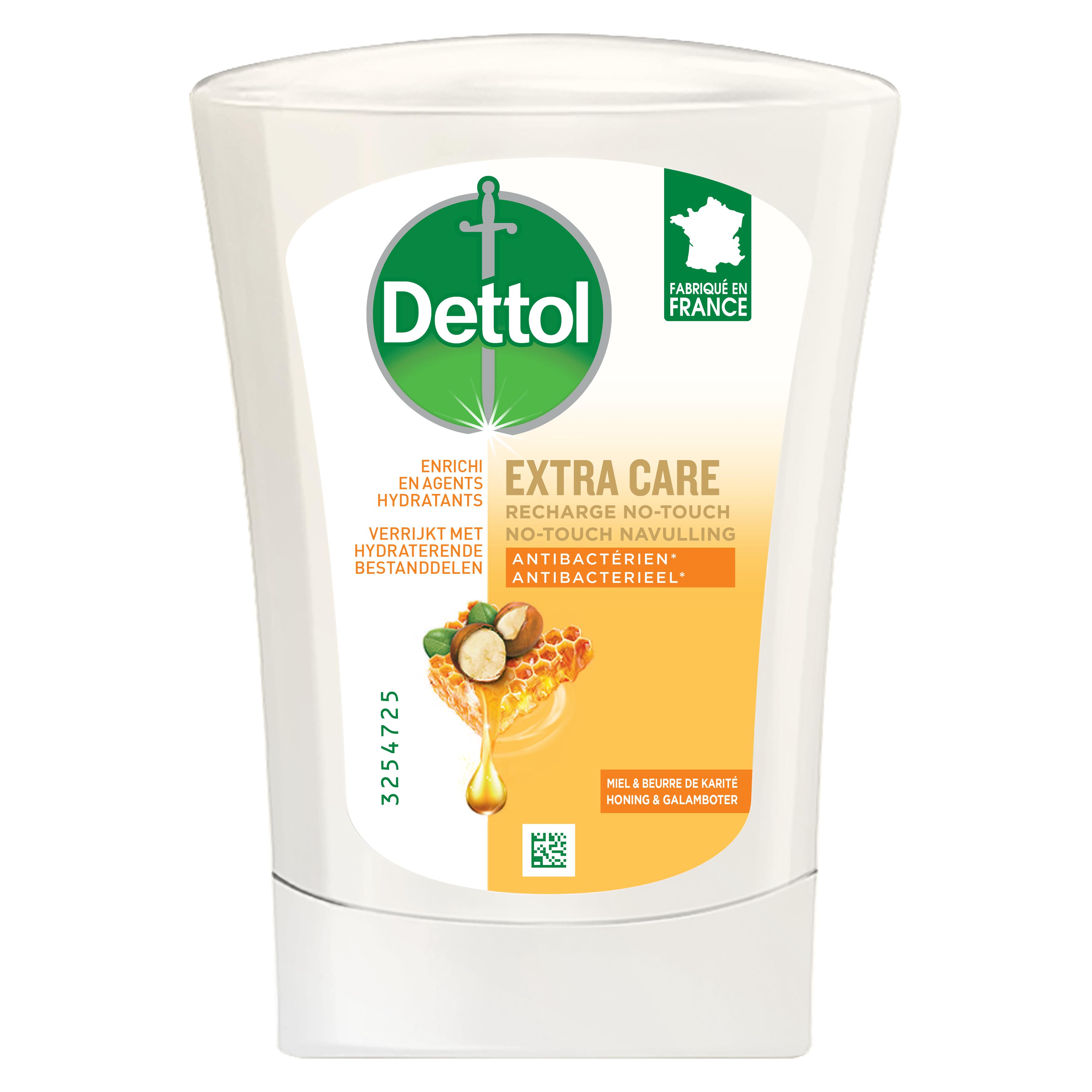 DETTOL NO TOUCH VLOEIBARE ZEEP CARE  HONING/SHEA DROOG NAVUL