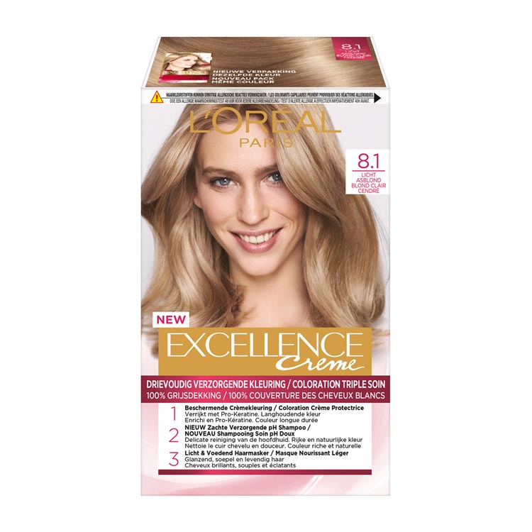 LOREAL PARIS EXCELLENCE CREME 8.1 LICHT ASBLOND