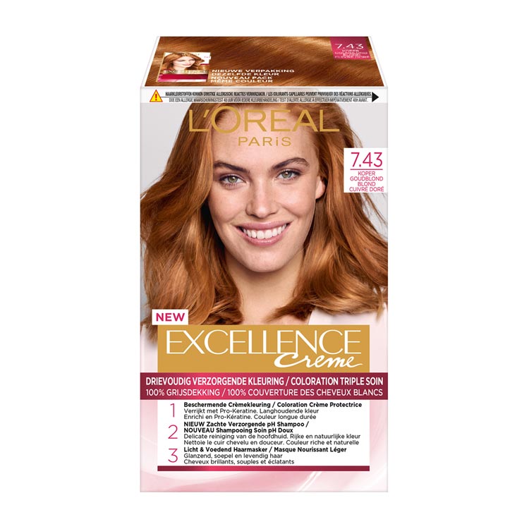 LOREAL PARIS EXCELLENCE CREME 7.43 KOPER GOUDBLOND