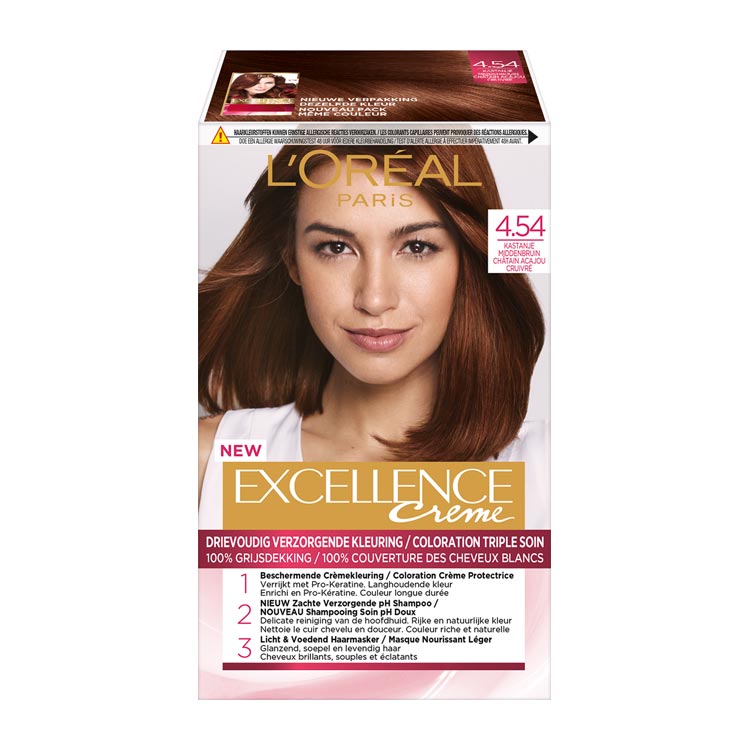 LOREAL PARIS EXCELLENCE CREME 4.54 KASTANJE MIDDENBRUIN