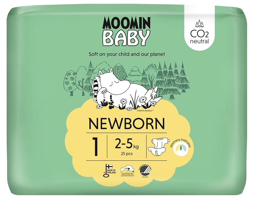 MOOMIN BABY LUIERS MAAT 1  2-5 KG