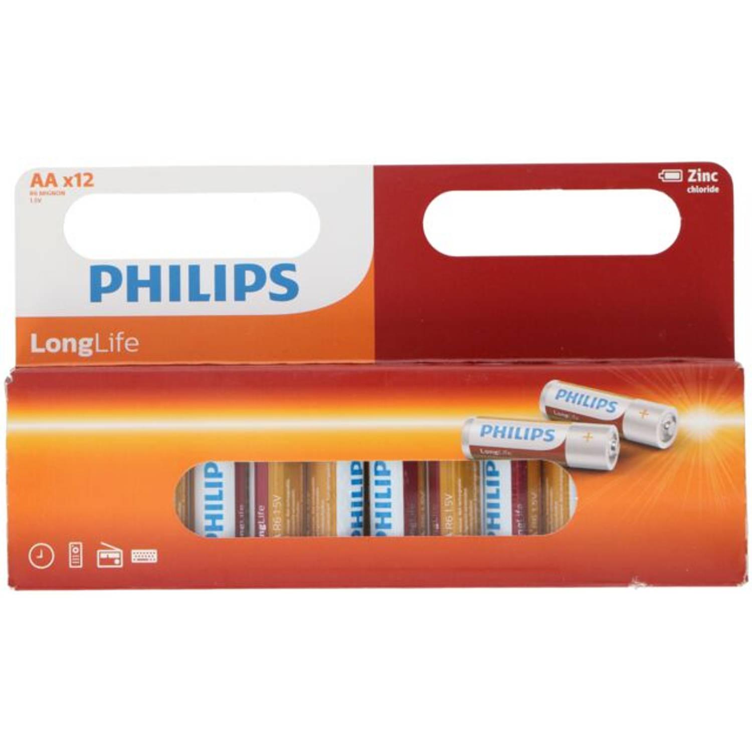 PHILIPS BATTERIJ LONGLIFE ZINC AA R6
