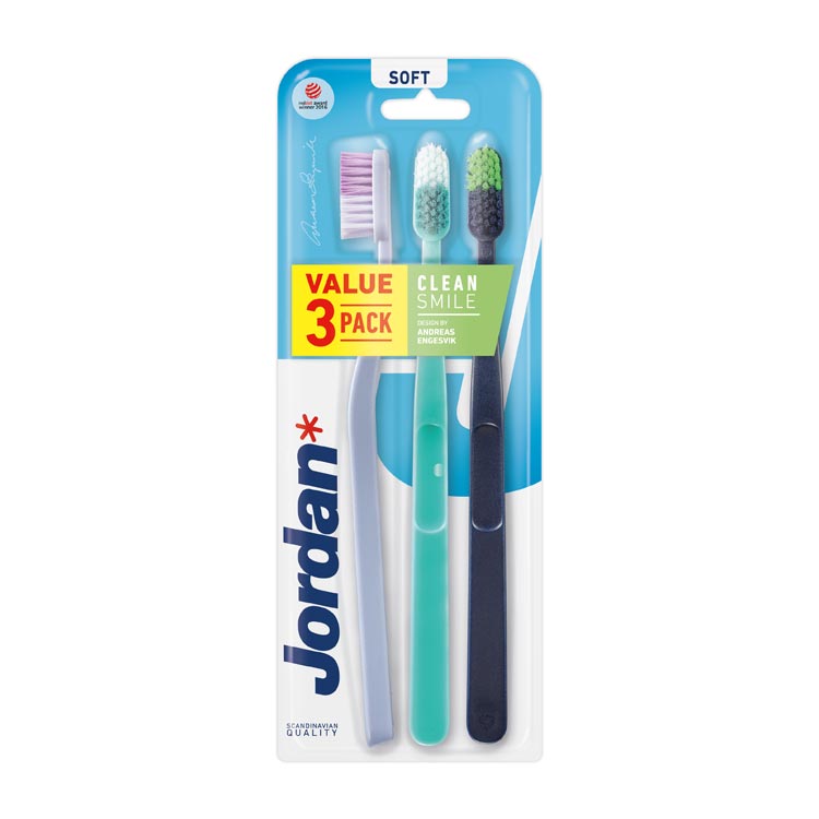 JORDAN TANDENBORSTEL CLEAN SMILE SOFT 3-PACK