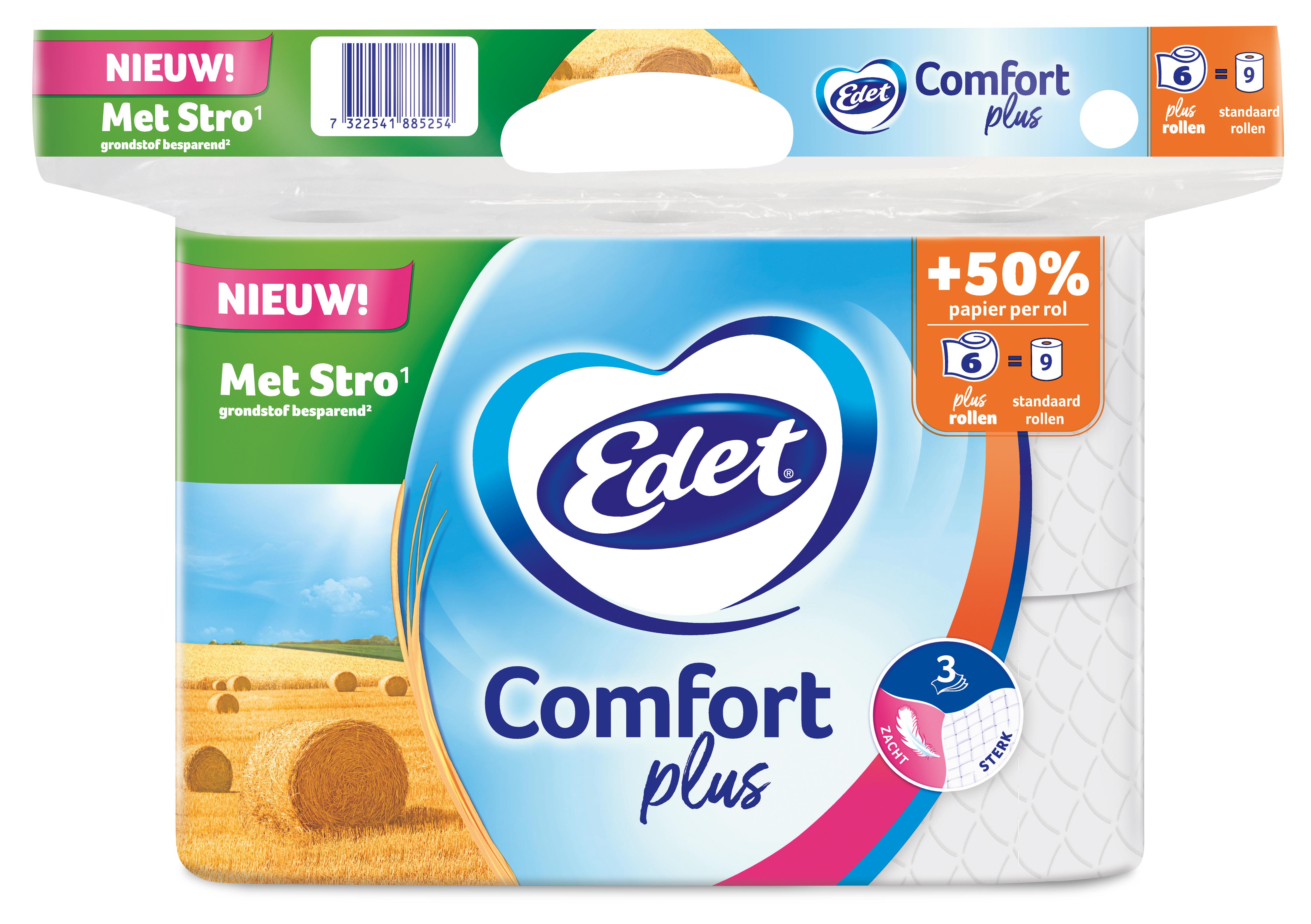 EDET TOILETPAPIER COMFORT PLUS 3-LAAGS STRO - 6 ROL