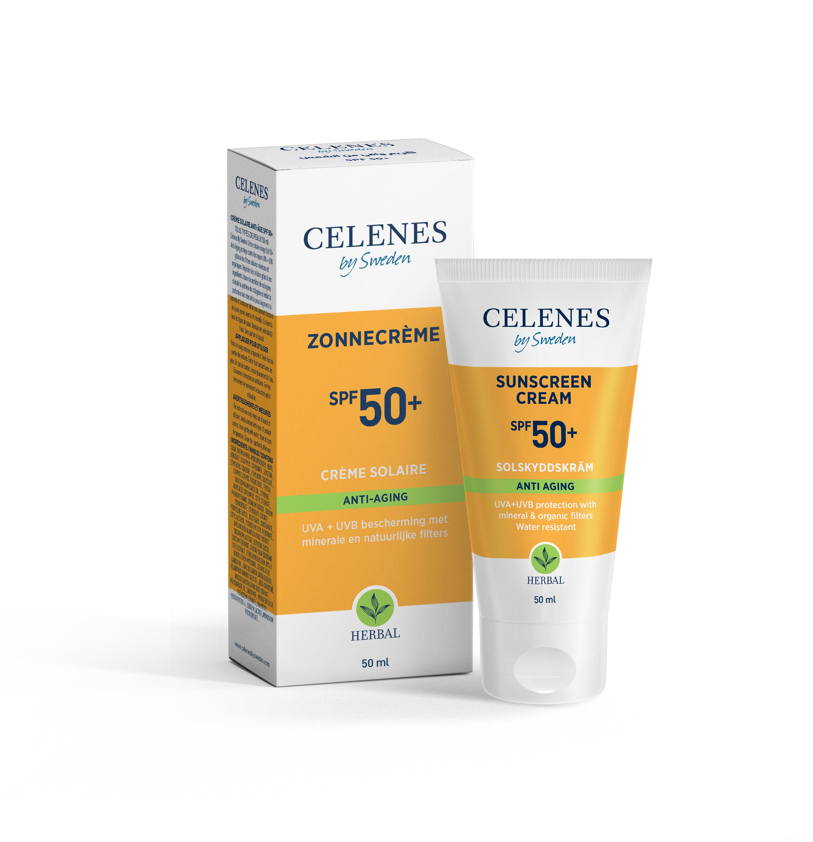 CELENES HERBAL SUNSCREEN CREAM SPF 50  FOR ANTI AGING