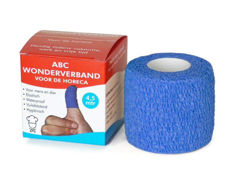 ABC WONDERVERBAND BLAUW ZELFHECHTEND 4,5CM HORECA