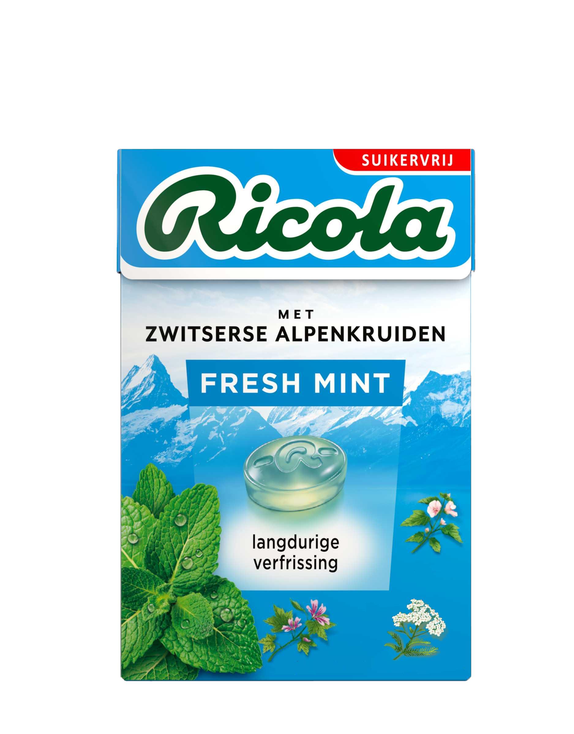 RICOLA PASTILLES FRESH MINT SUIKERVRIJ