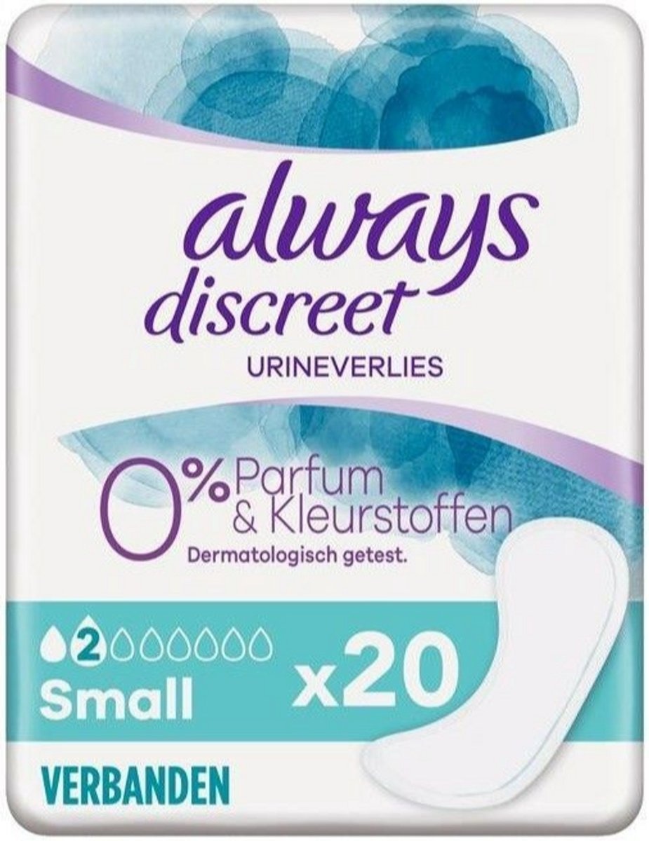ALWAYS DISCREET URINEVERLIES SMALL PARFUMVRIJ