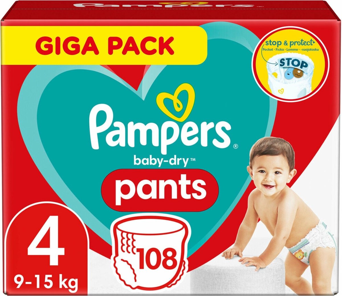 PAMPERS BABY DRY PANTS S4 9-15 KG BOX