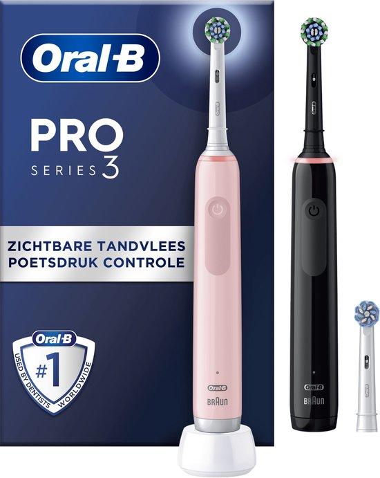 ORAL-B ELEKTRISCHE TANDENBORSTEL PRO 3 3900 DUO ZWART EN ROZE