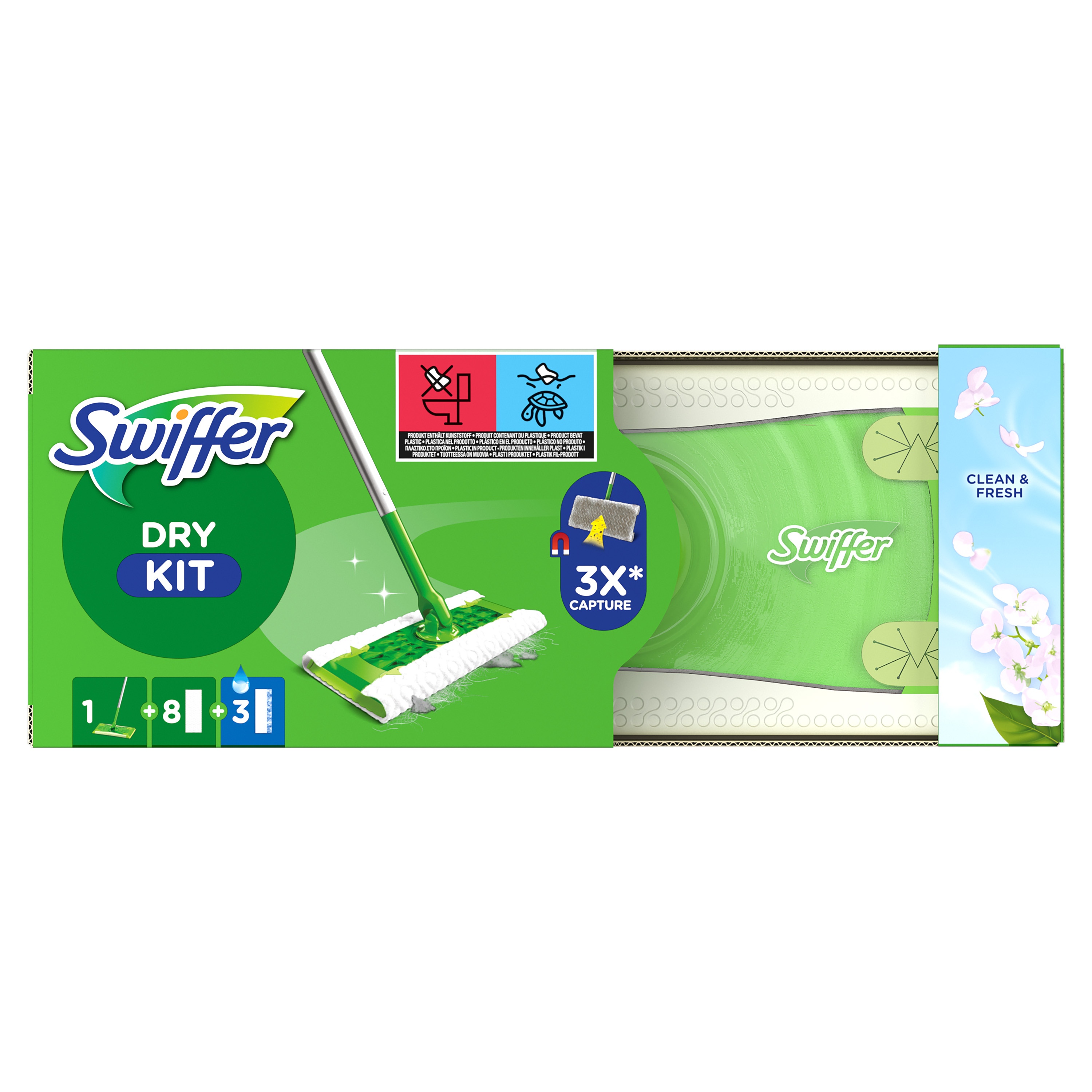 SWIFFER STARTERKIT VLOER  8X DROGE 3X NAT DOEKJES