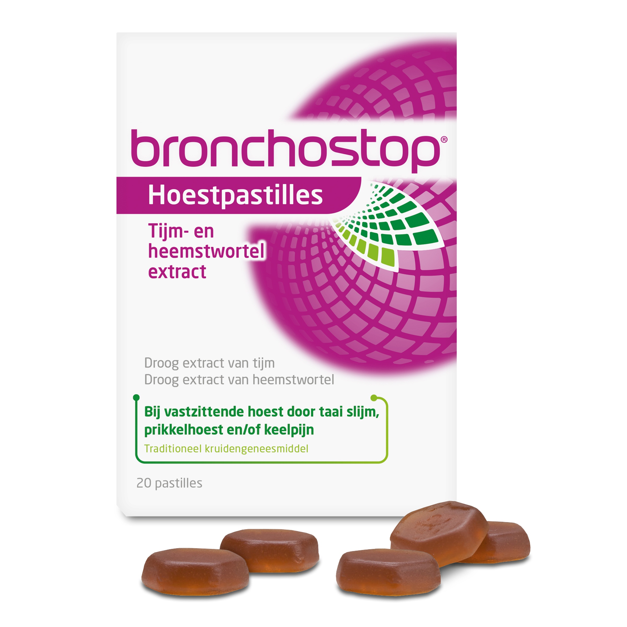 BRONCHOSTOP HOESTPASTILLE TIJM EN HEEMSTWORTELEXTRACT
