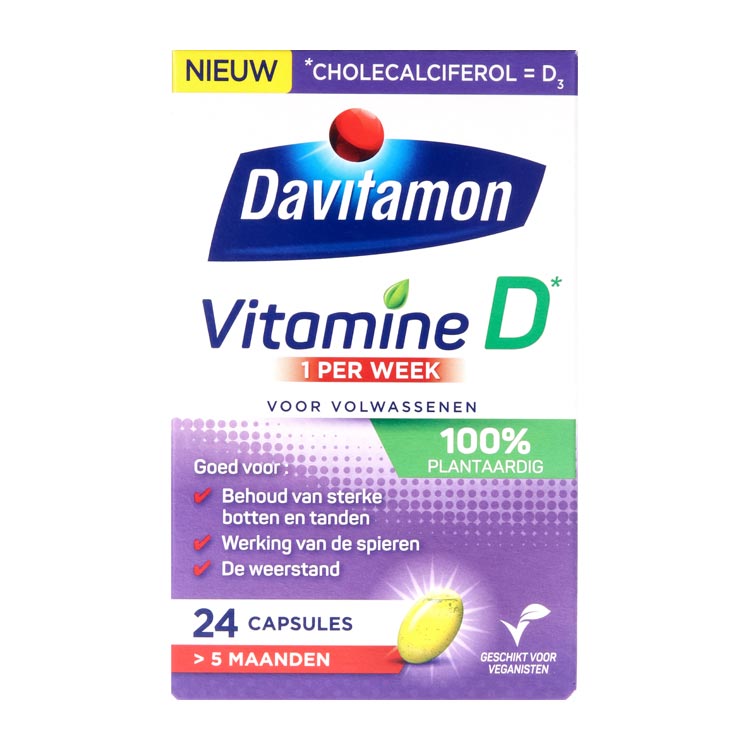 DAVITAMON VITAMINE D 100% PLANTAARDIG 1X PER WEEK