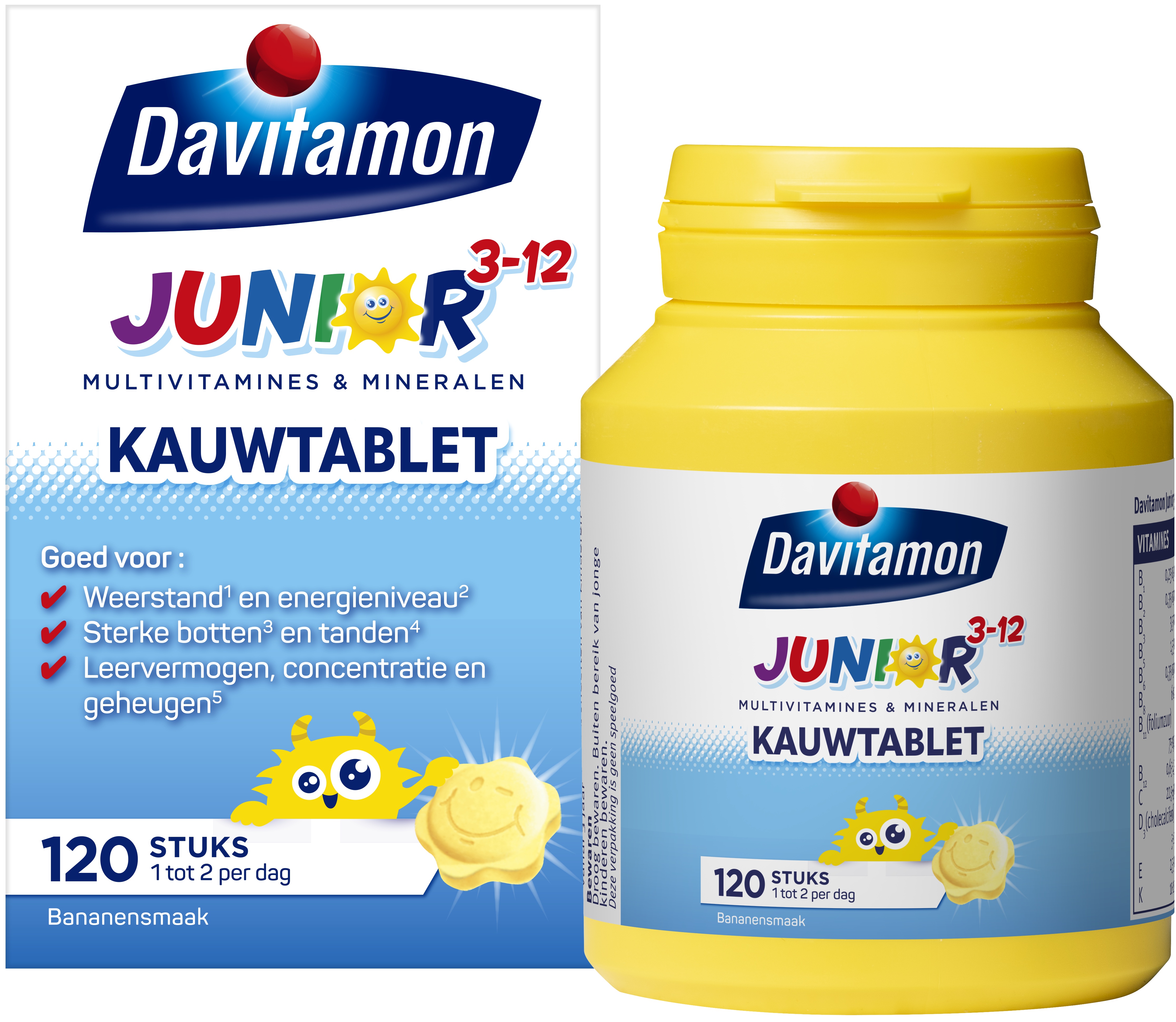 DAVITAMON JUNIOR 3  BANAAN KAUWTABLETTEN