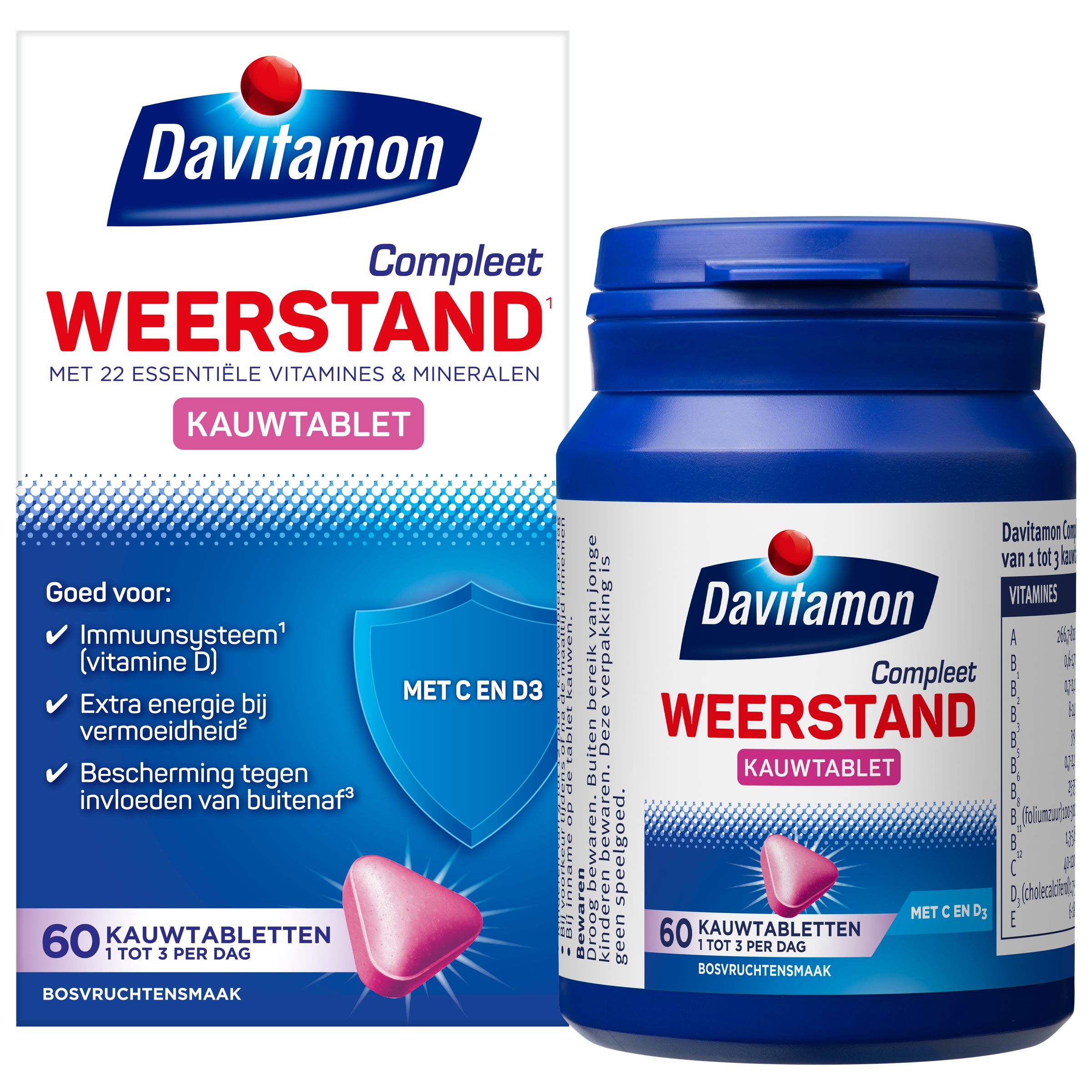 DAVITAMON KAUWVITAMINE.COMPLEET  BOSVRUCHTEN