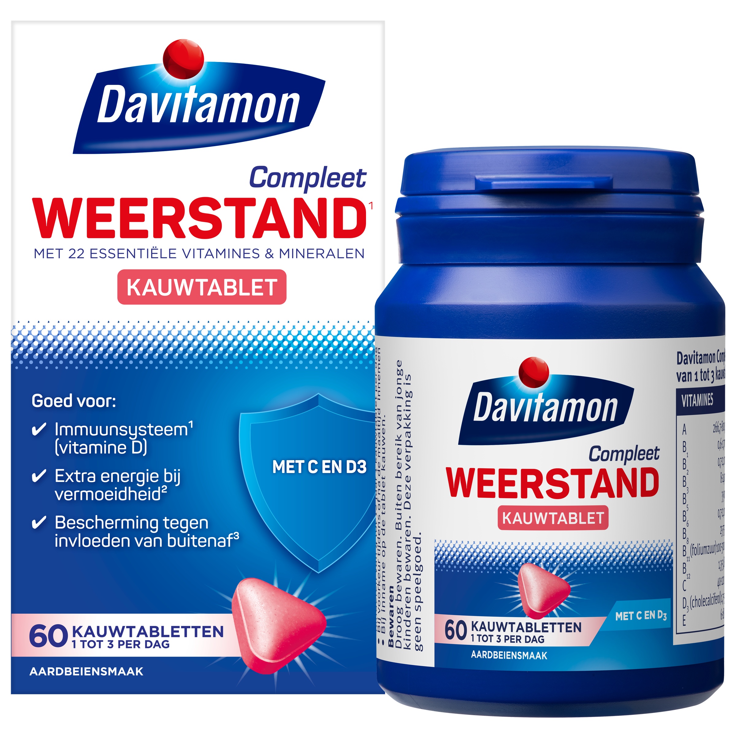 DAVITAMON KAUWVITAMINE.COMPLEET  AARDBEI