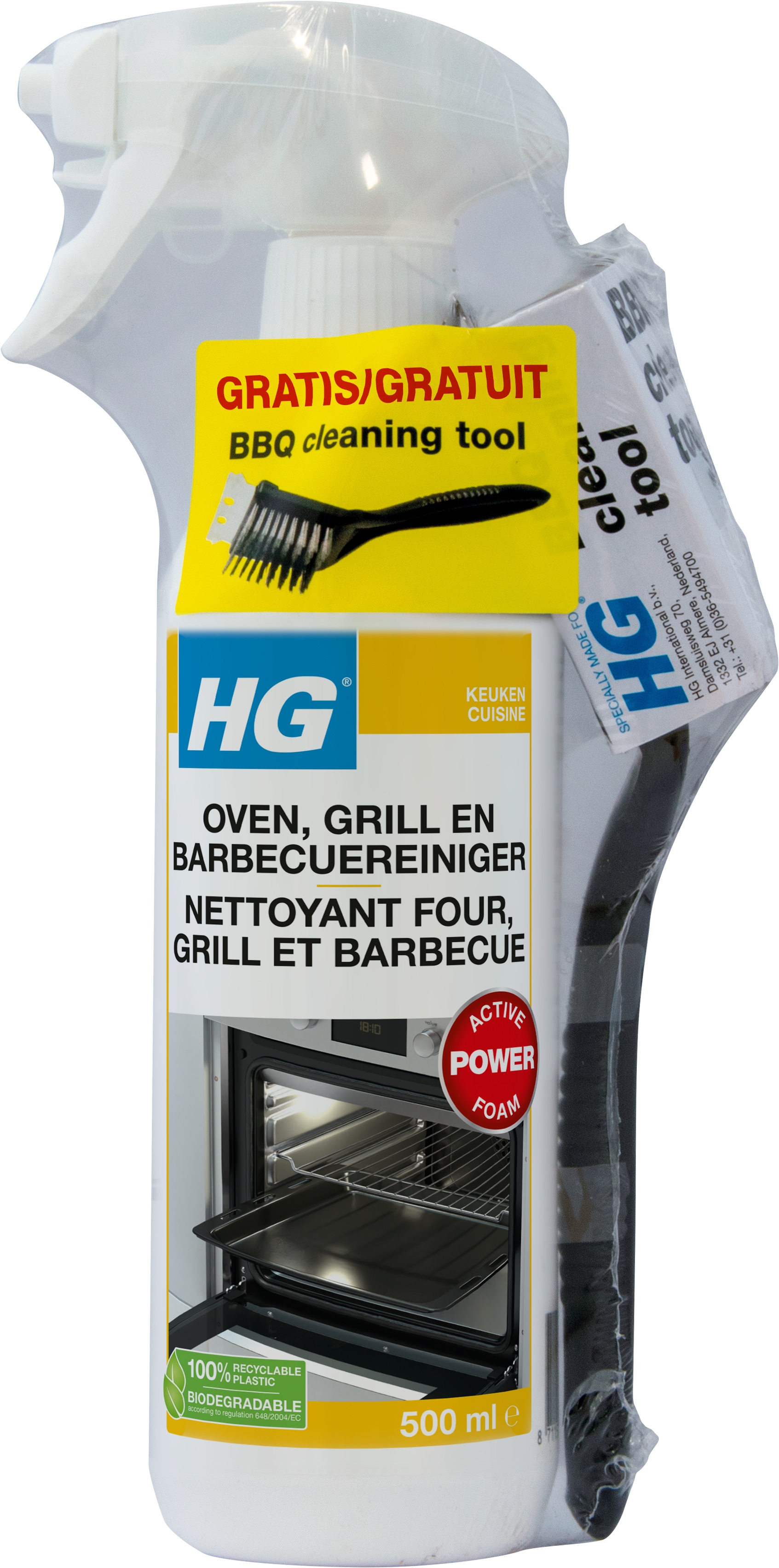 HG OVEN-GRILL EN BARBECUE REINIGER SPRAY   BBQ BORSTEL