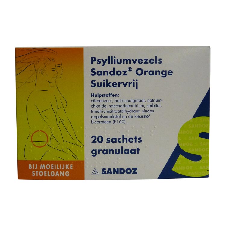 SANDOZ PSYLLIUMVEZELS ORANGE SUIKERVRIJ