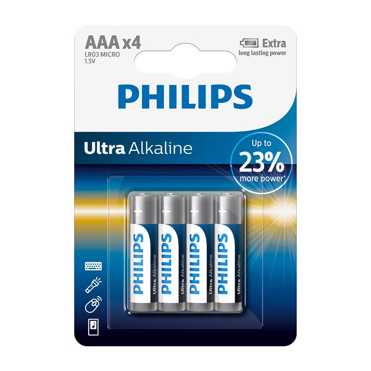 PHILIPS BATTERIJ ULTRA ALKALINE AAA LR03