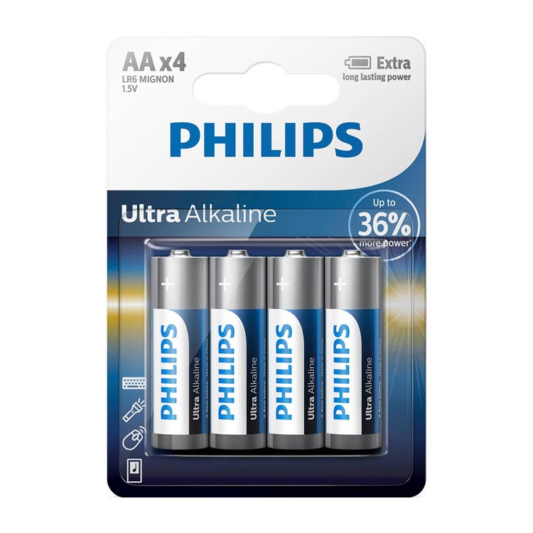 PHILIPS BATTERIJ ULTRA ALKALINE AA LR6