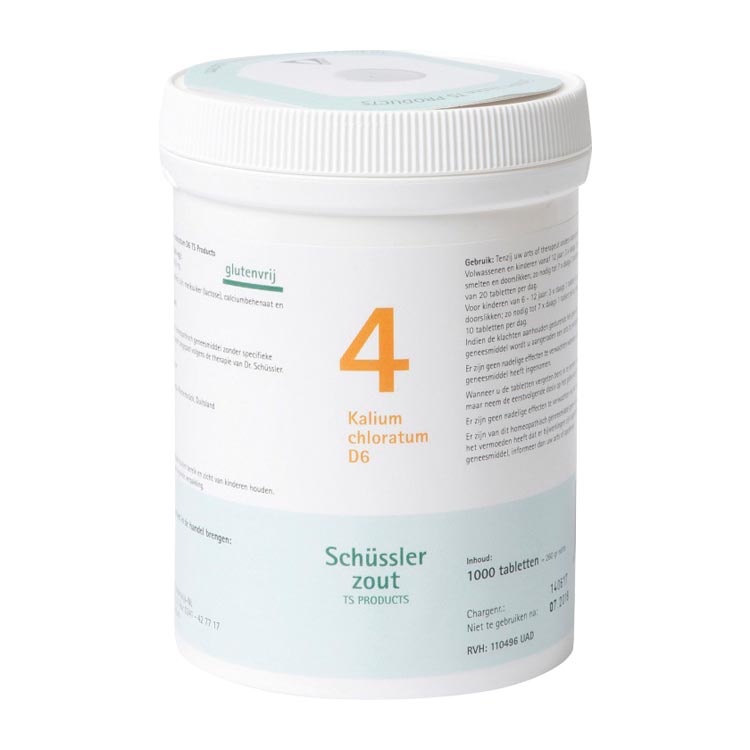 PFLUGER SCHUSSLERZOUTEN NR. 4 KALIUM CHLORATUM D6