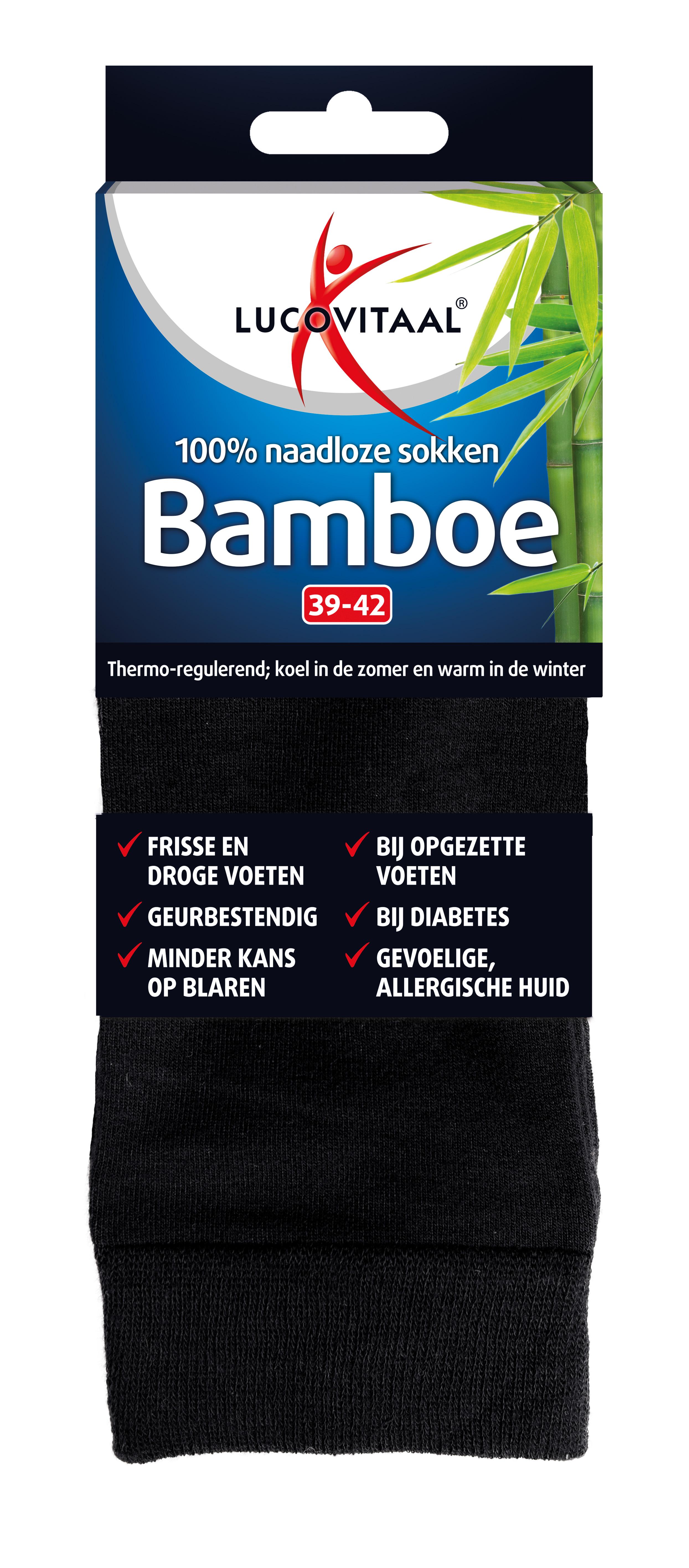 LUCOVITAAL BAMBOE SOK LANG 39-42 ZWART