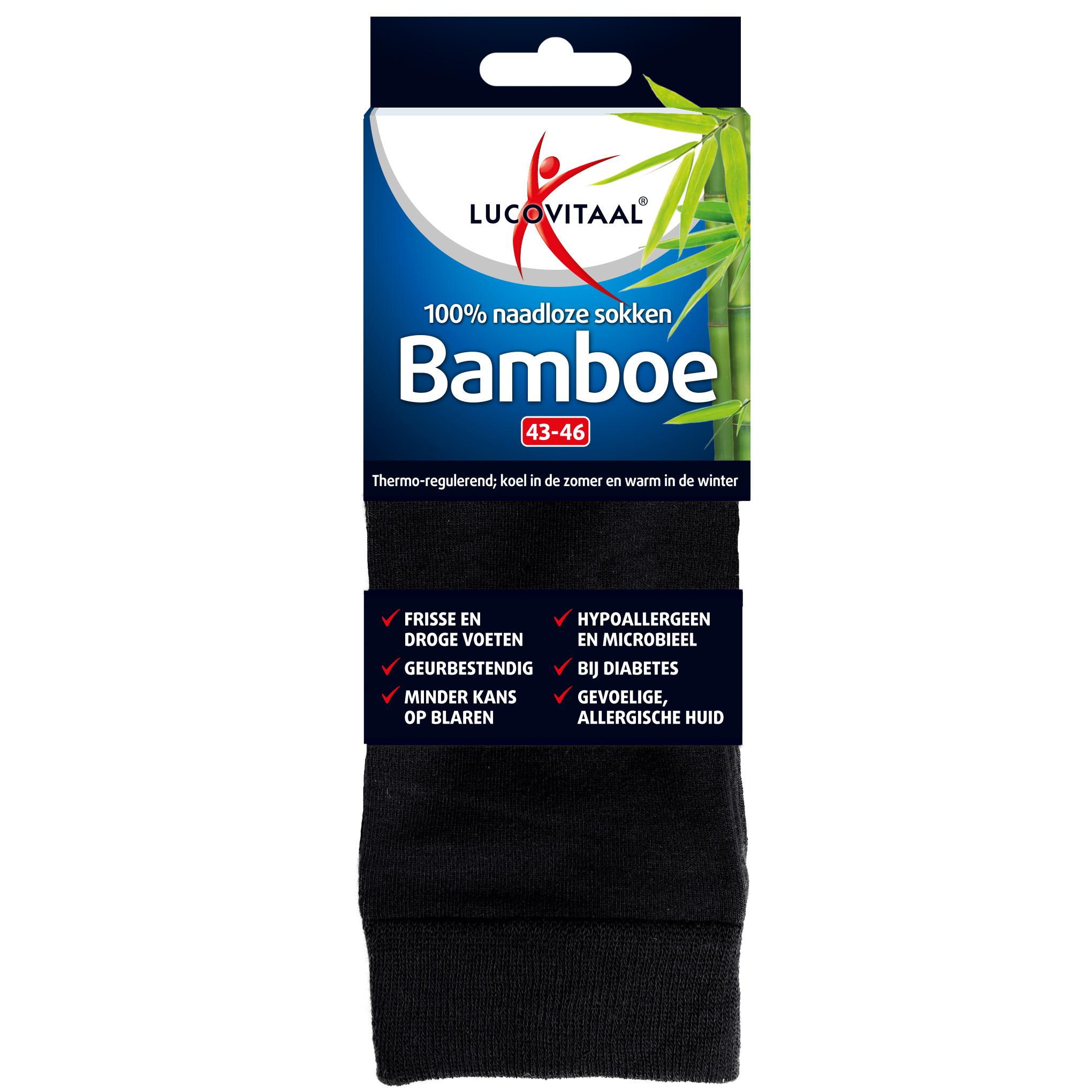 LUCOVITAAL BAMBOE SOK LANG 43-46 ZWART