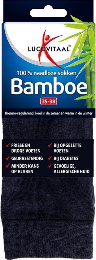 LUCOVITAAL BAMBOE SOK LANG BLAUW 35-38