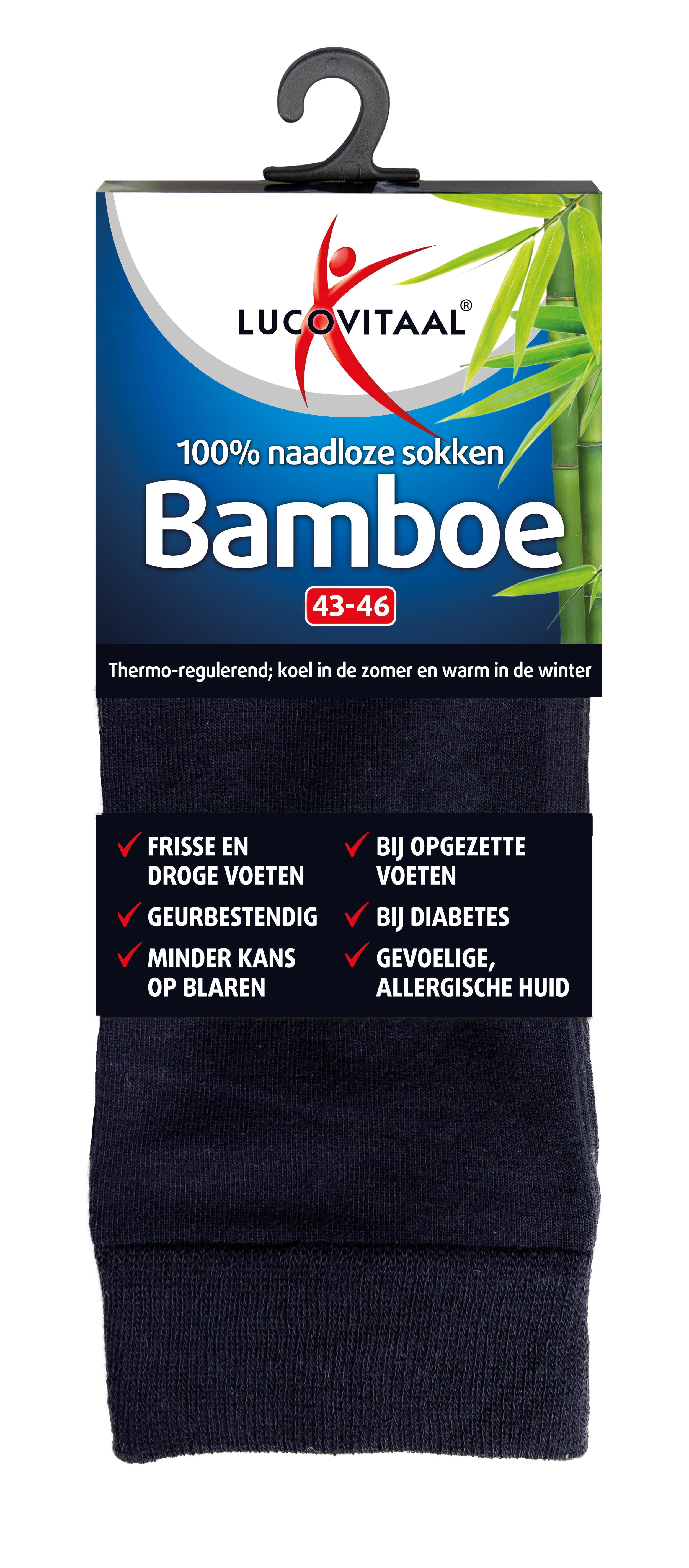 LUCOVITAAL BAMBOE SOK LANG 43-46 BLAUW