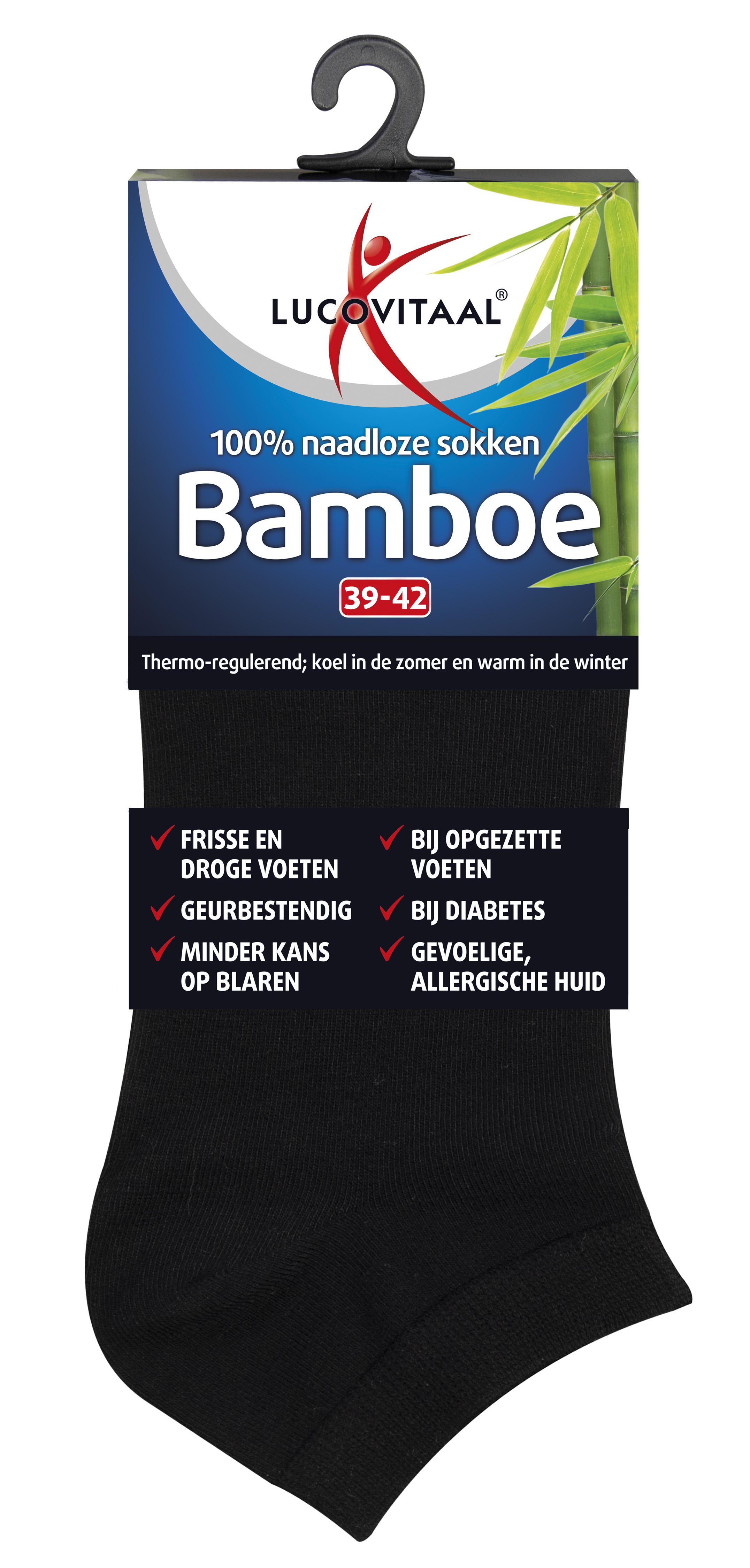 LUCOVITAAL BAMBOE ENKELSOK 39-42 ZWART