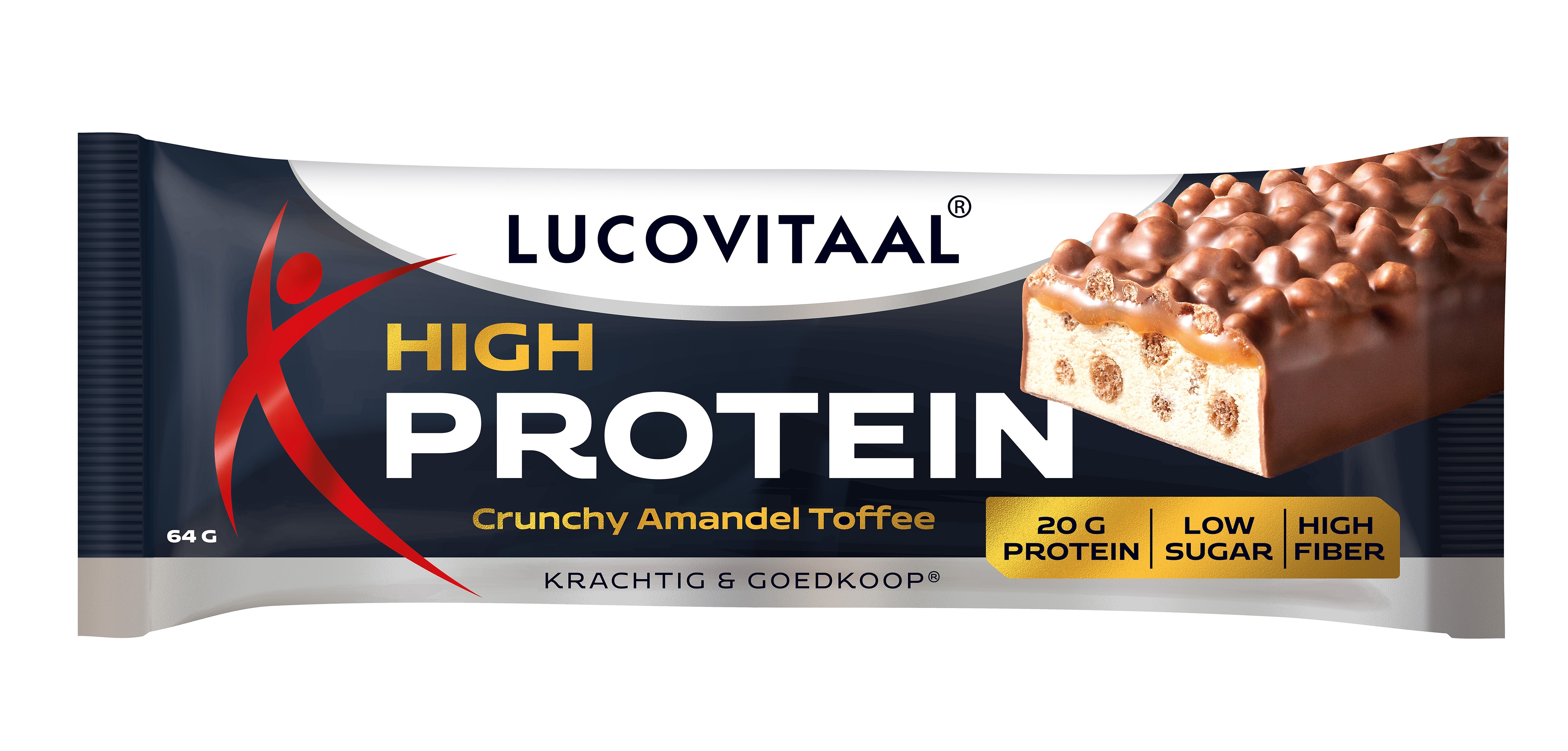 LUCOVITAAL SPORT PROTEIN HIGH REEP - CRUNCHY AMANDEL TOFFEE
