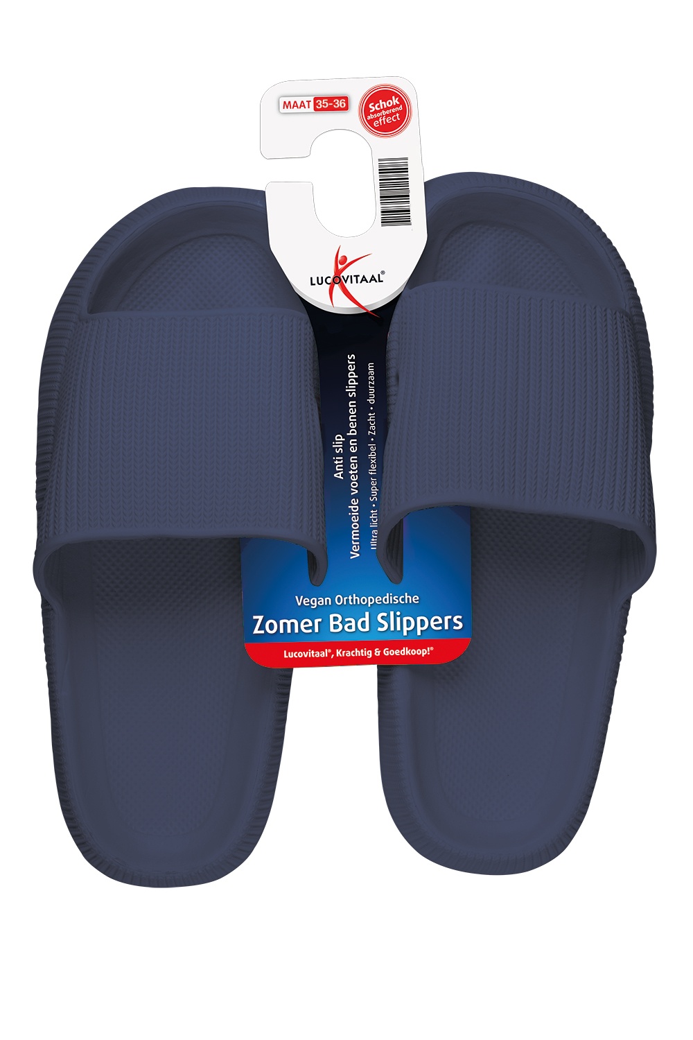 LUCOVITAAL BADSLIPPER ORTHOPEDISCH 35-36 DONKERBLAUW