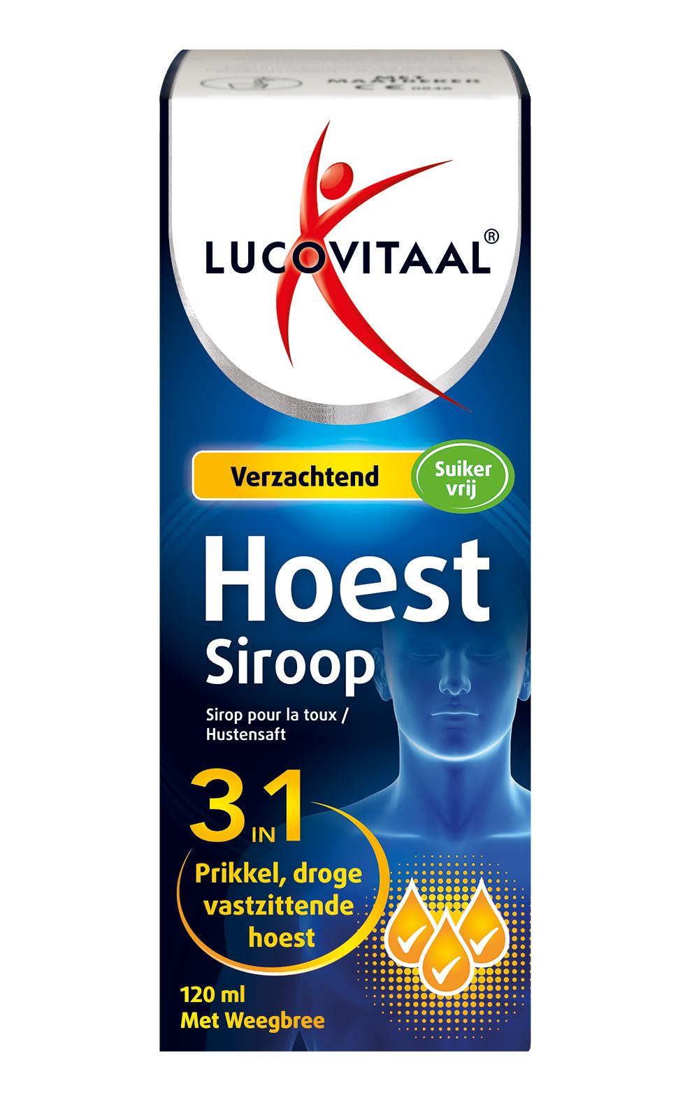 LUCOVITAAL HOEST SIROOP 3IN1 SUIKERVRIJ