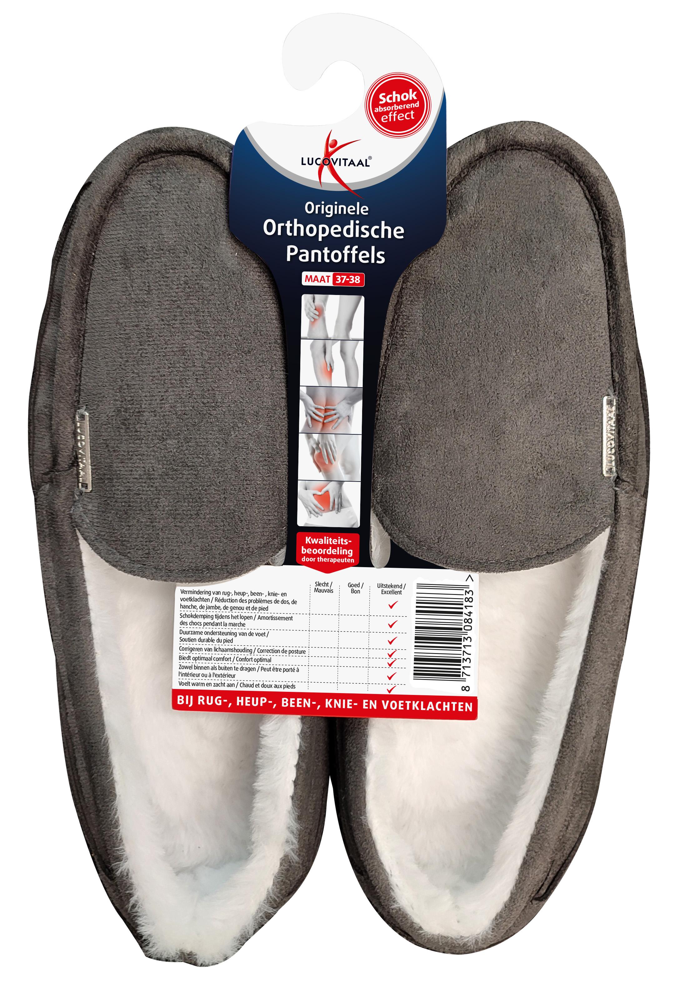 LUCOVITAAL PANTOFFEL ORTHOPEDISCHE M.37-38 ANTRACIET HANGER