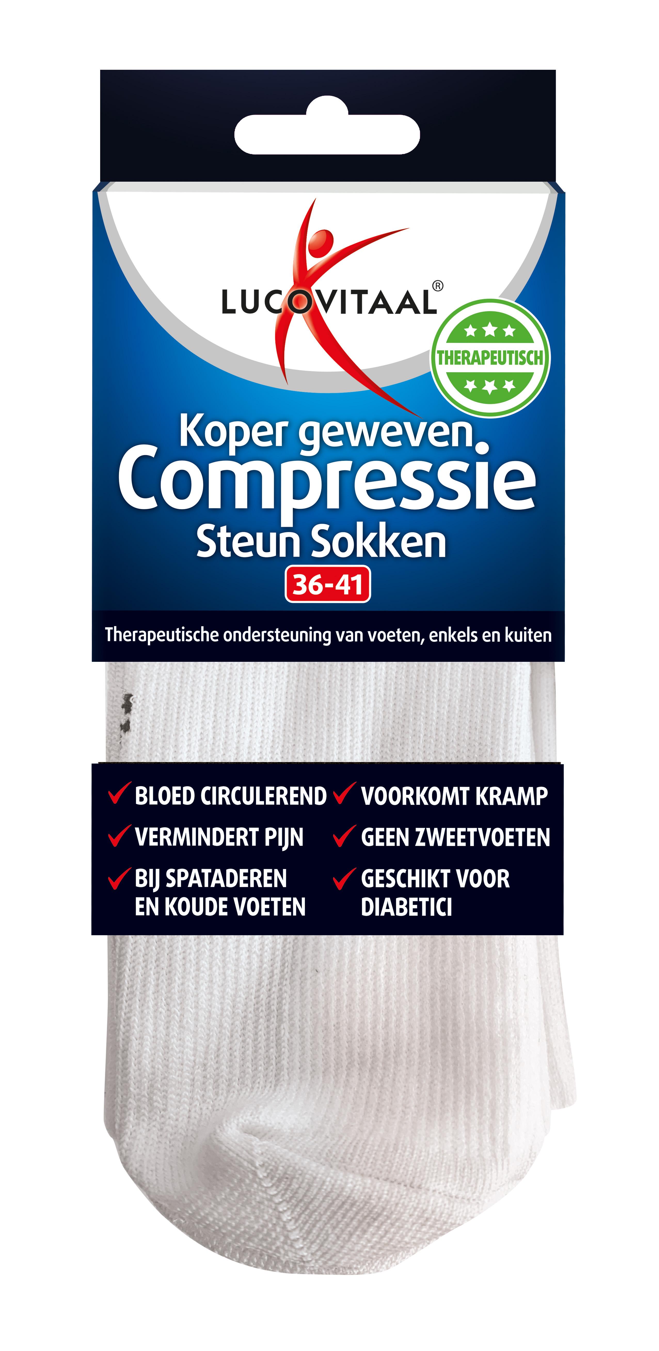 LUCOVITAAL COMPRESSIE KOPER SOK 36-41 WIT